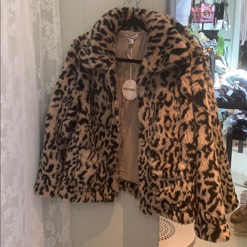 Leopard Print Fuzzy Jacket